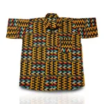 Kente Print African Men's Shirt - Large