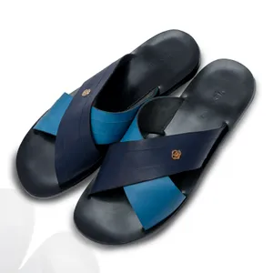 Cross Leather Slippers