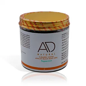 TURMERIC HONEY AFRICAN BLACK SOAP (ABS) PASTE, PEPPERMENT SCENTED