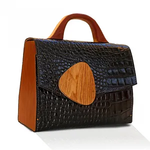 Black croc SODZINE handbag